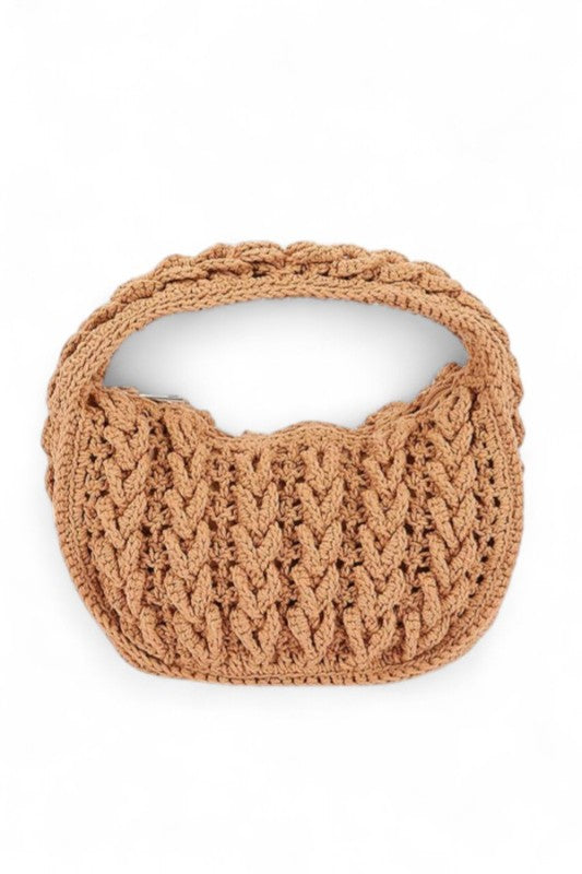 Cotton Braided Top Handle Small Shoudler Bag
