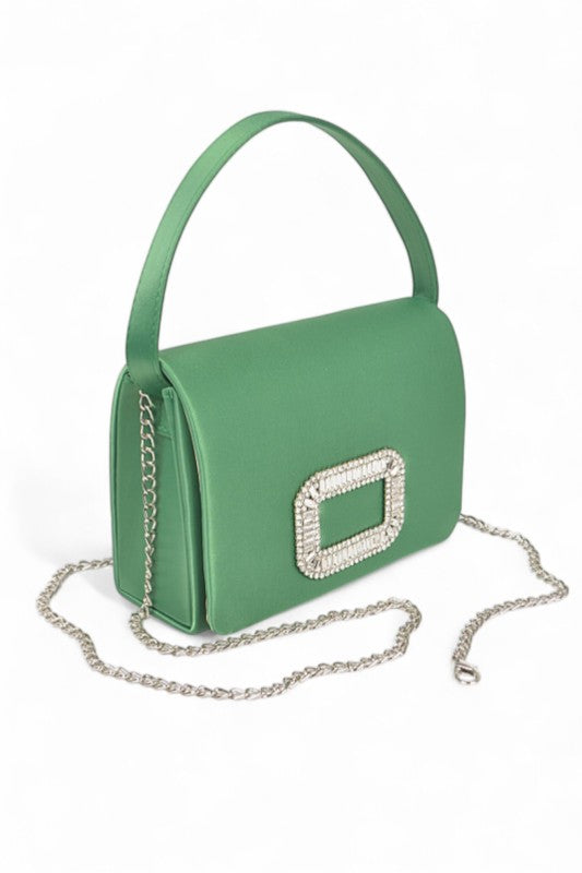 Crystal Accent Top Handle Convertible Party Clutch