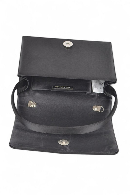 Crystal Accent Top Handle Convertible Party Clutch