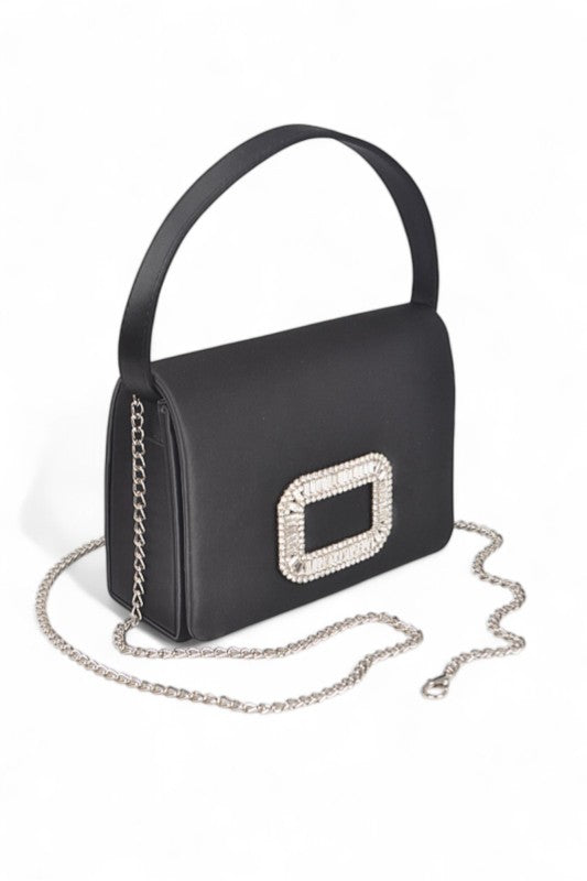 Crystal Accent Top Handle Convertible Party Clutch