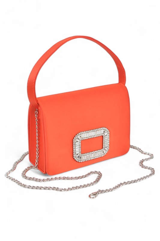 Crystal Accent Top Handle Convertible Party Clutch