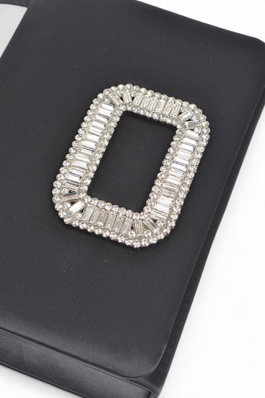 Crystal Accent Top Handle Convertible Party Clutch