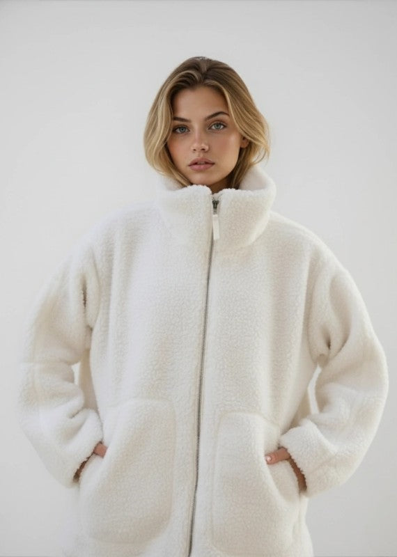 Zip-up Faux Fur Jacket