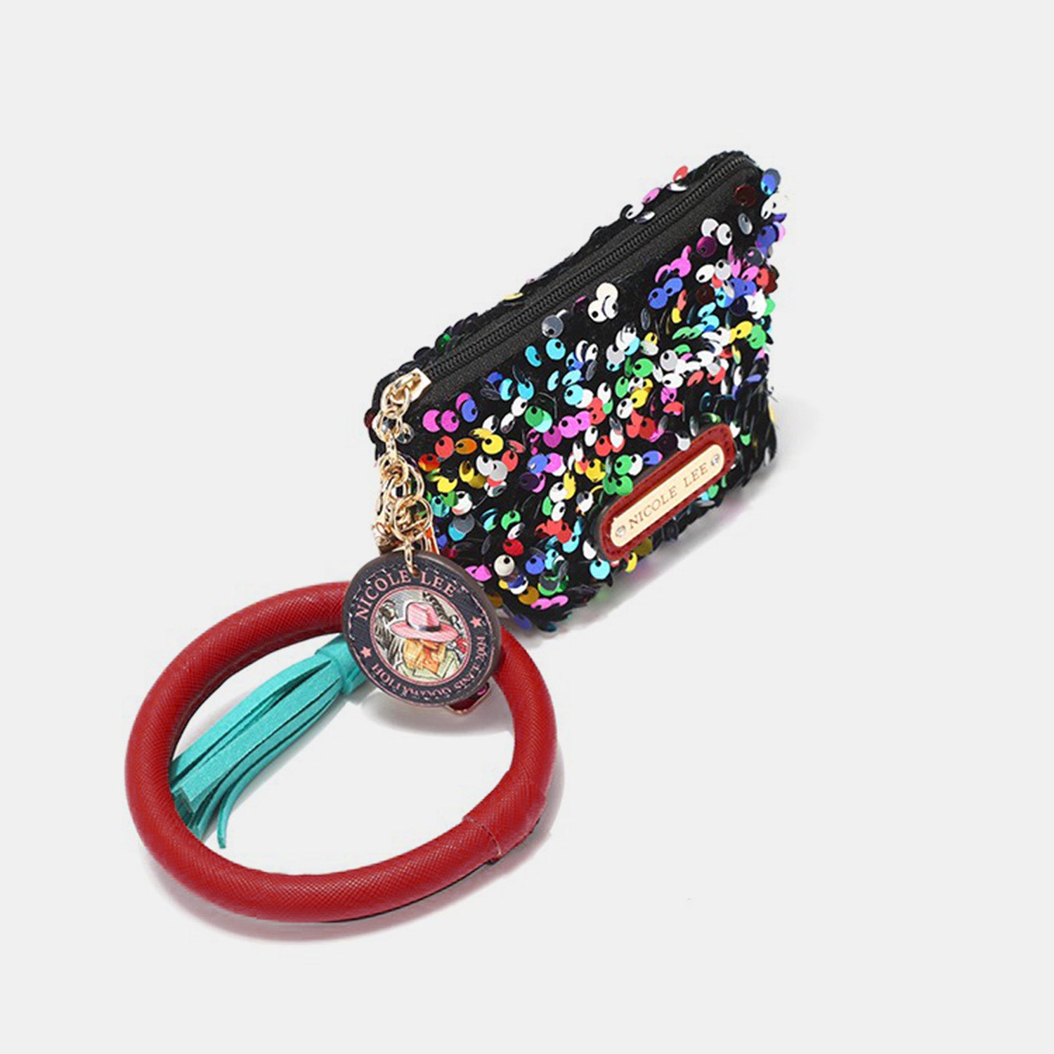 Nicole Lee USA Sequin Pouch Wristlet Keychain - All-Day Sparkle & Everyday Essentials!