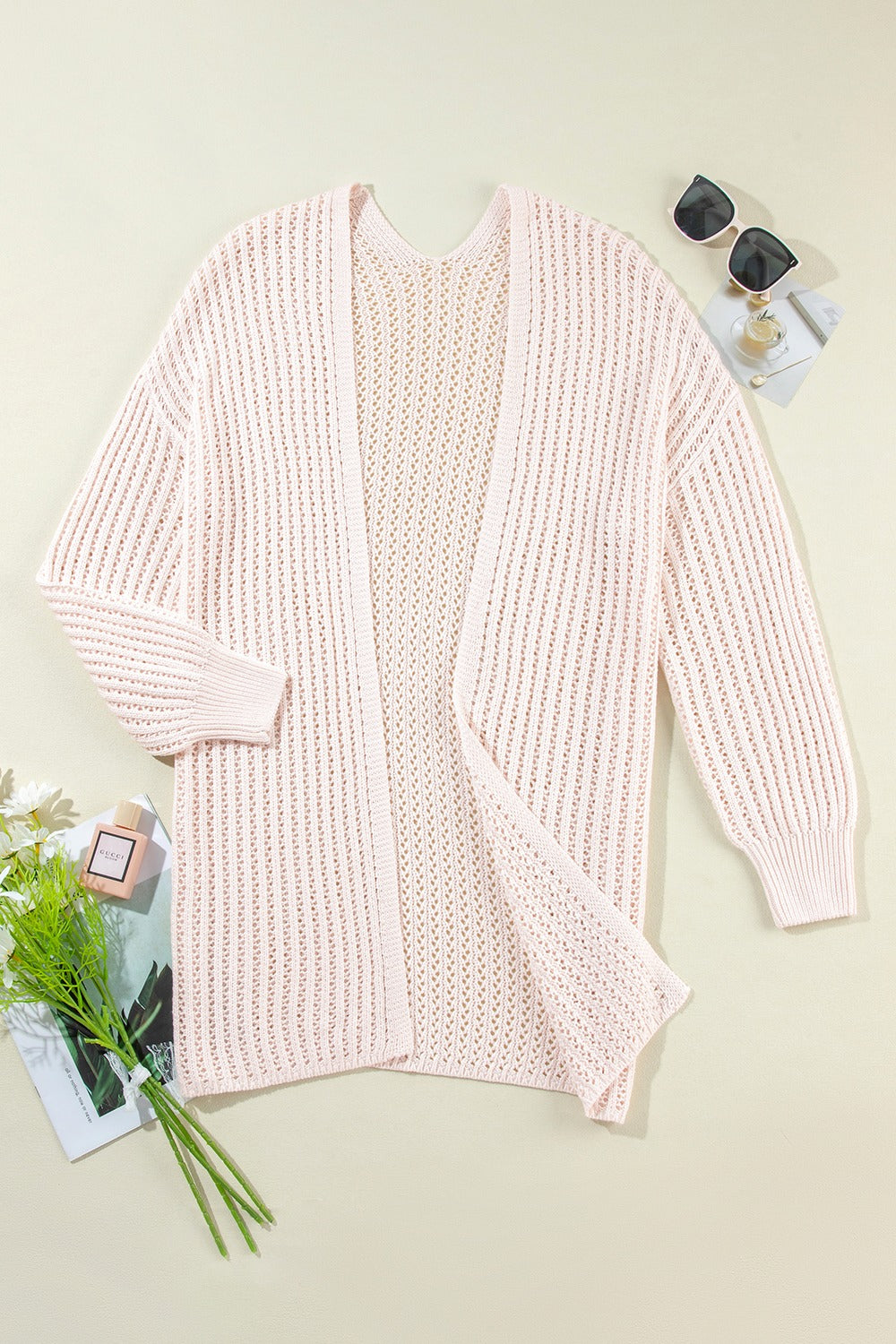 Open Front Long Sleeve Cardigan