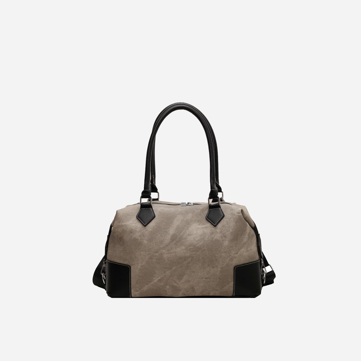 Contrast Vegan Leather Shoulder Bag - Bold Style with a Touch of Edge!