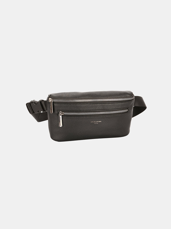 David Jones Vegan Leather Double Zipper Adjustable Belt Bag - The Ultimate All-in-One