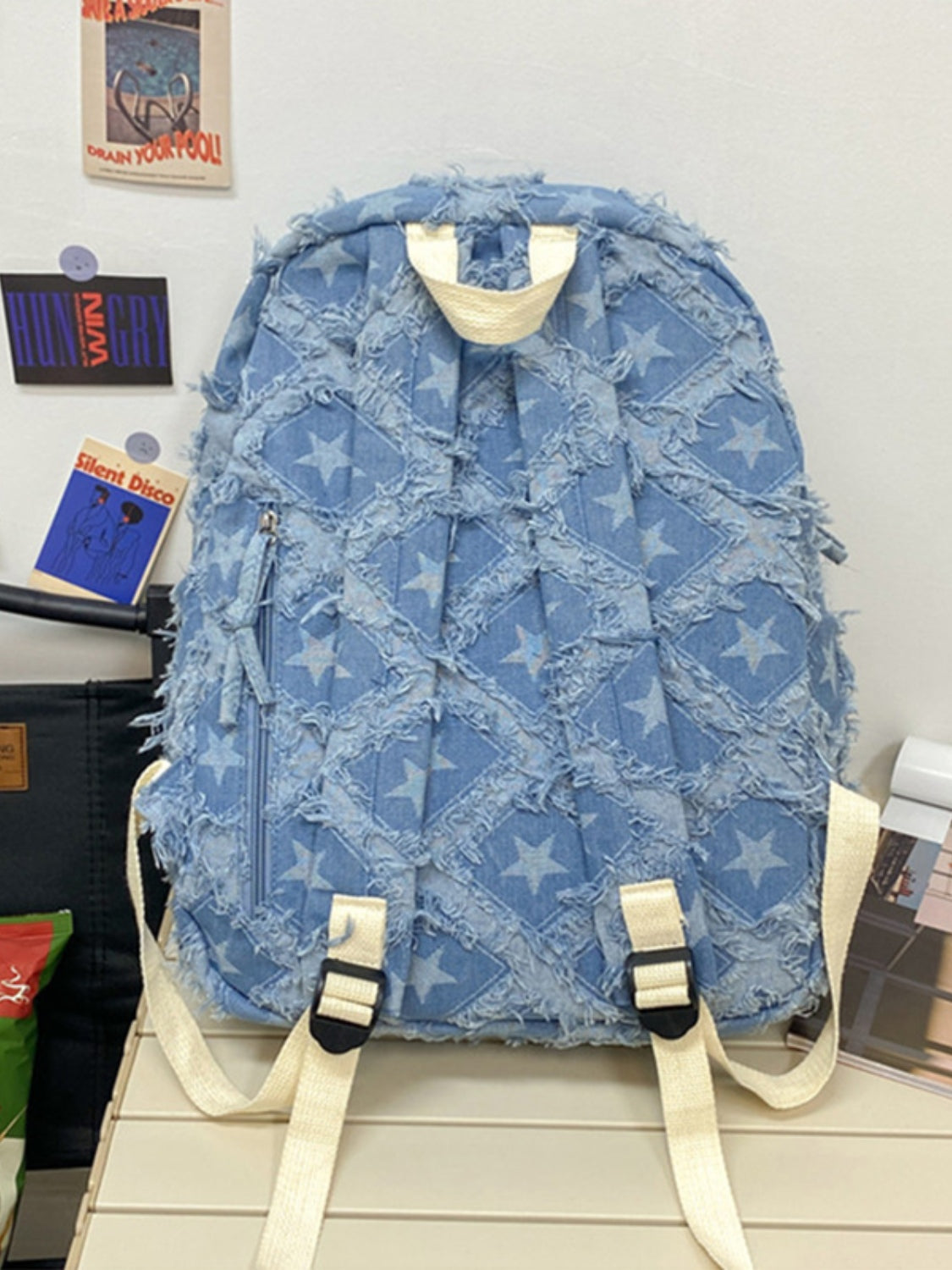 Star Denim Backpack Bag - Everyday Essentials & Busy Commuter!