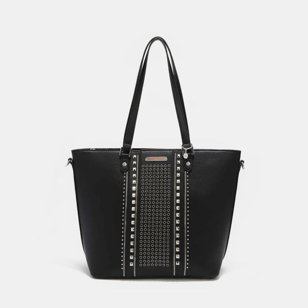 Nicole Lee USA Studded Decor Tote Bag - Stylish and Edgy Accessory!