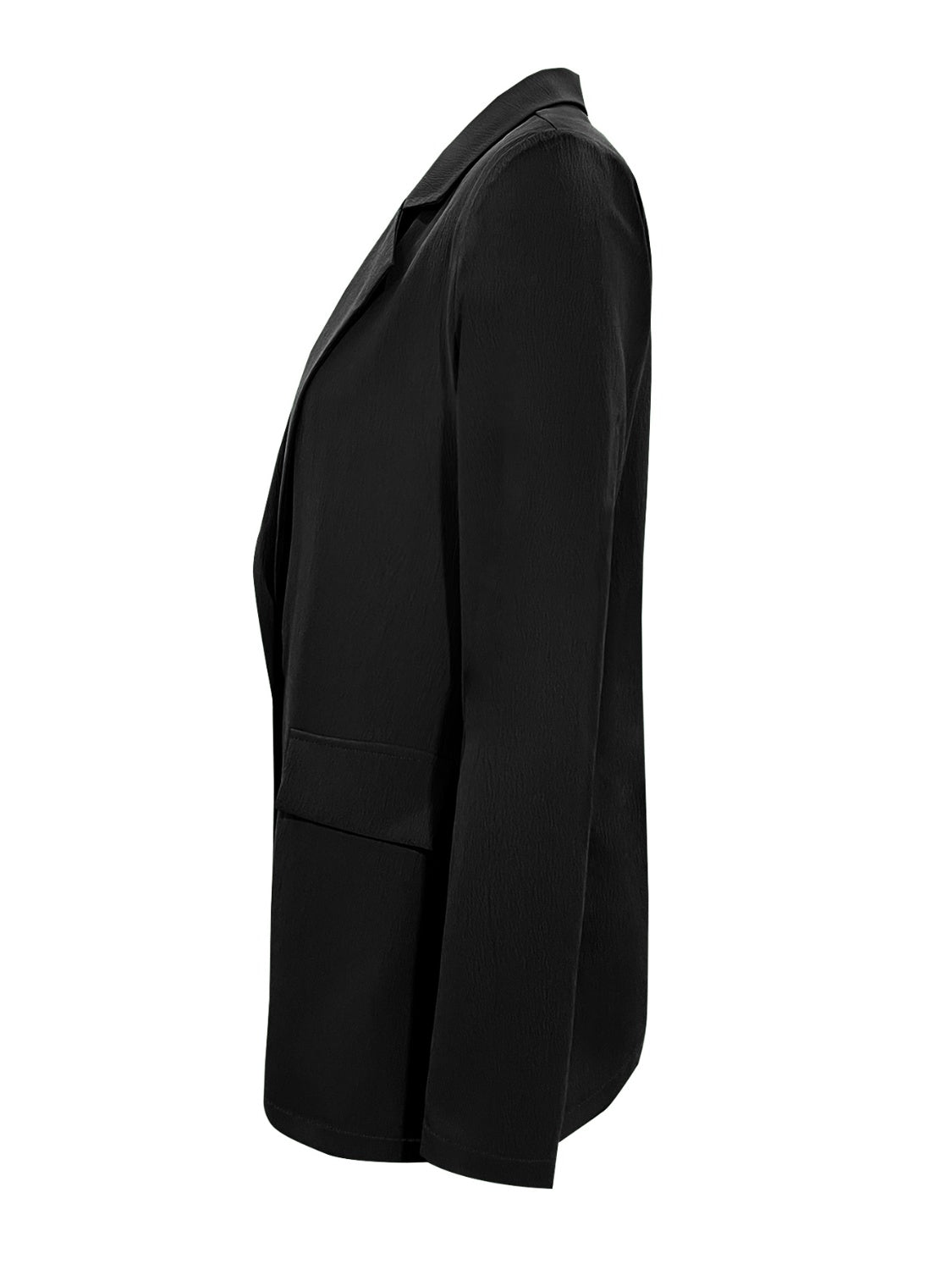 Lapel Collar Long Sleeve Blazer, Women's Buttoned, Polyester-Spandex, S-XL