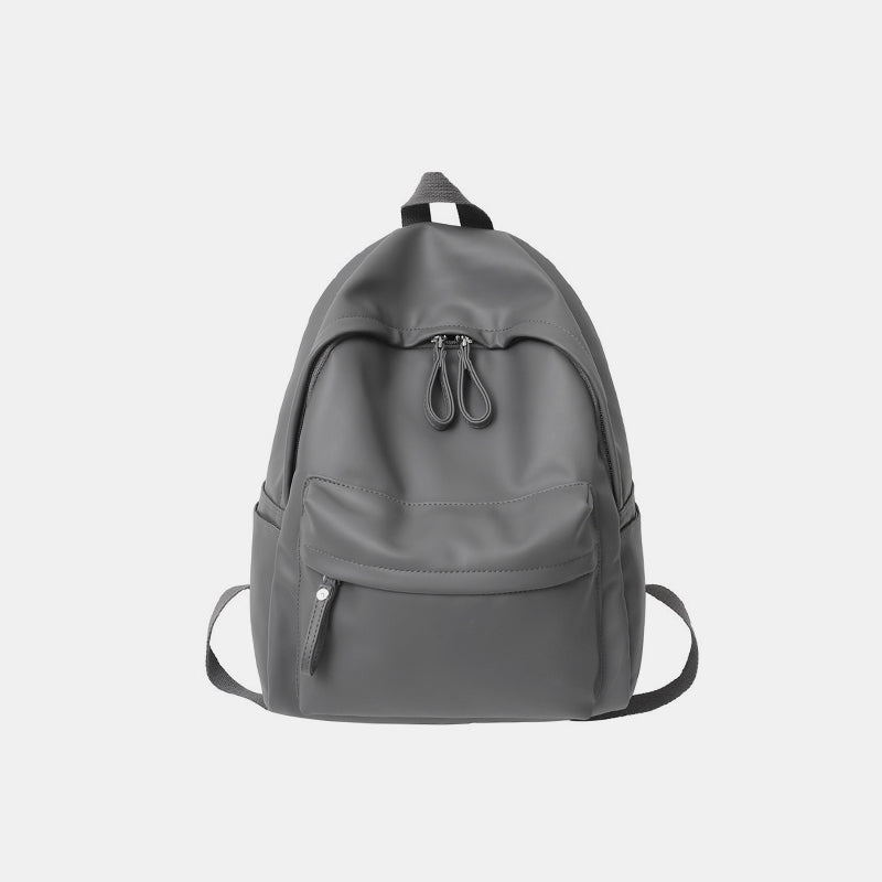 Vegan Leather Zip Backpack Bag - Stay organized and efficient!