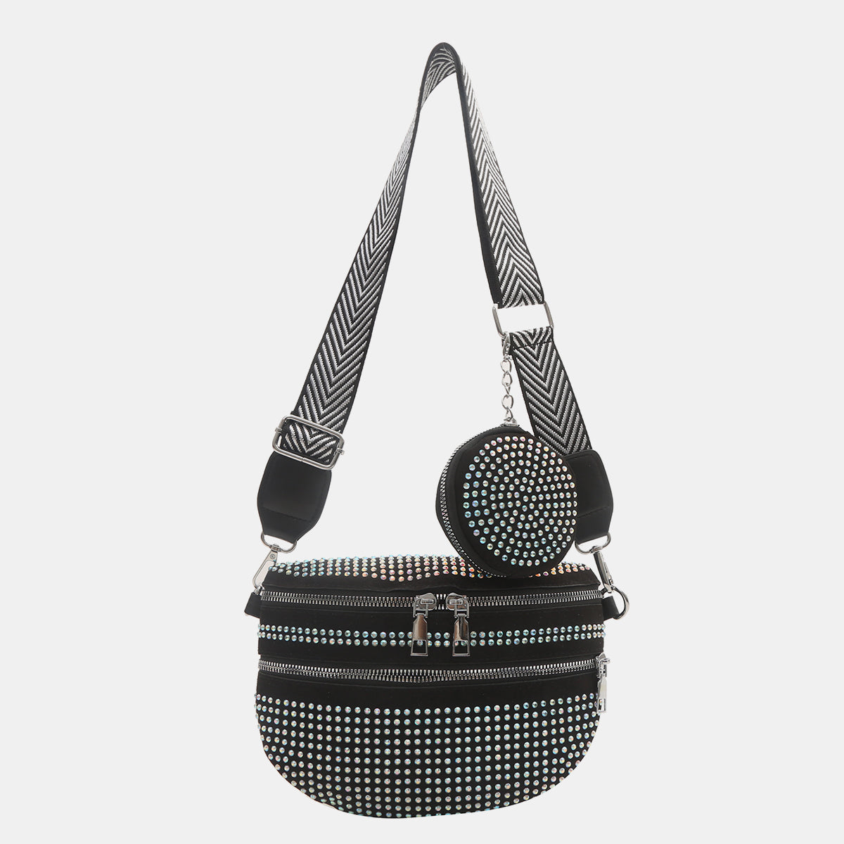 Studded Adjustable Strap Crossbody Bag - Stay Fashionable and Functional!