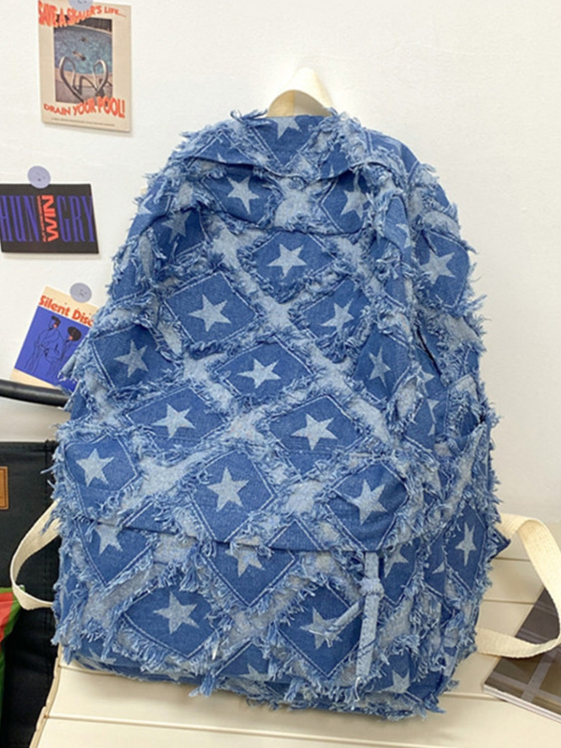 Star Denim Backpack Bag - Everyday Essentials & Busy Commuter!