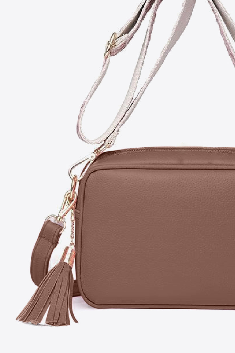 Vegan Leather Tassel Crossbody Bag - Add a touch of playful sophistication!