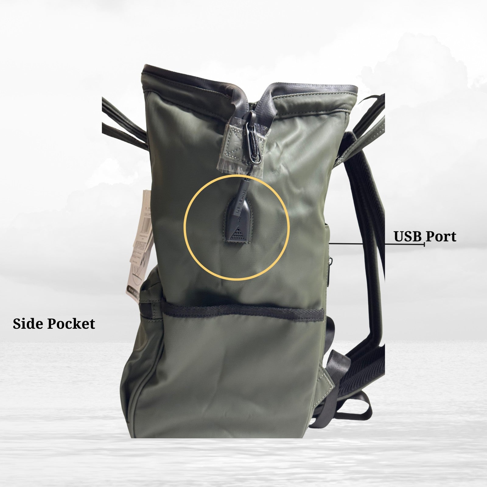 Waterproof Backpack with USB Port, Laptop Sleeve and Multiple Pockets