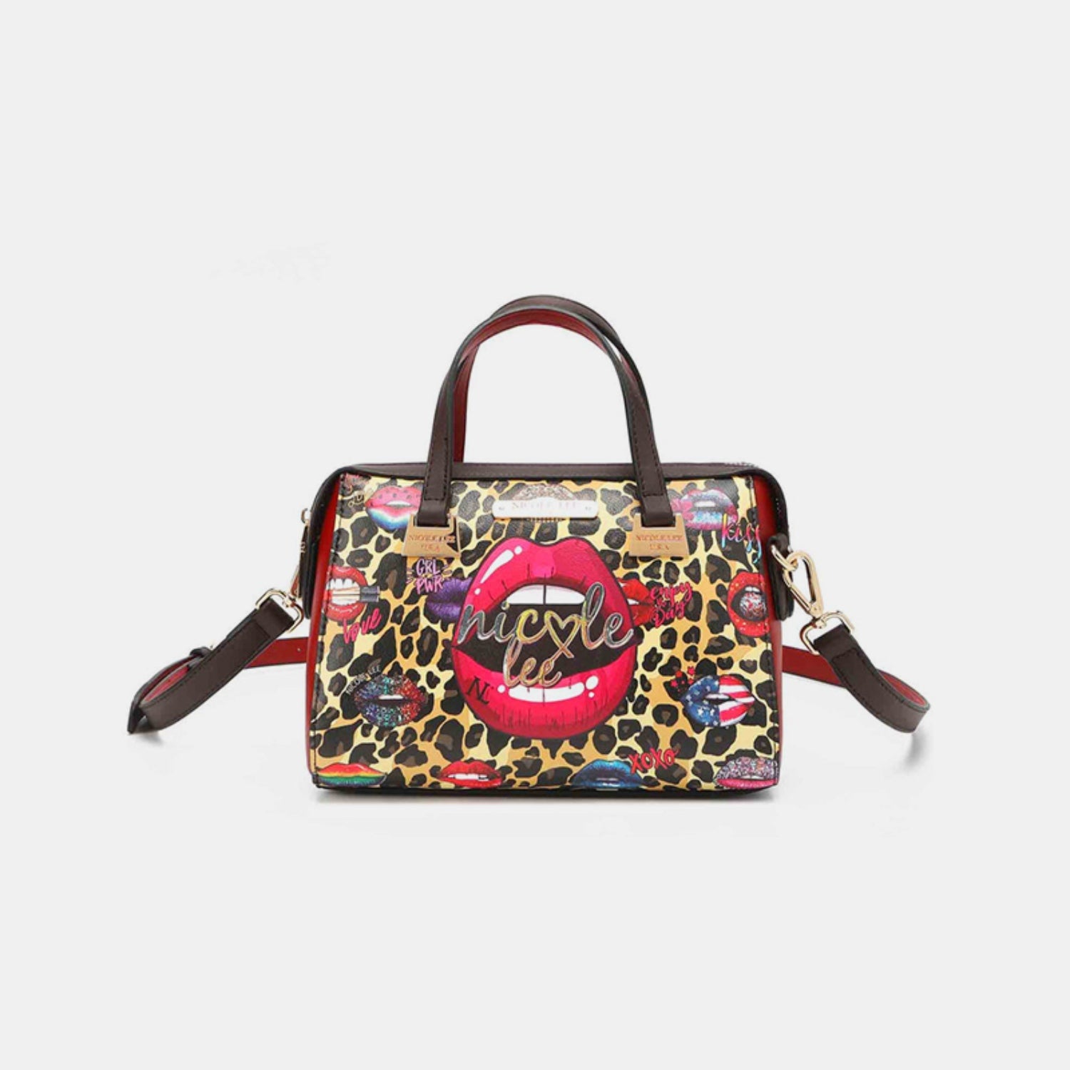 Nicole Lee USA 3-Piece Wild Lips Print Handbag Set - Practicality at its finest!