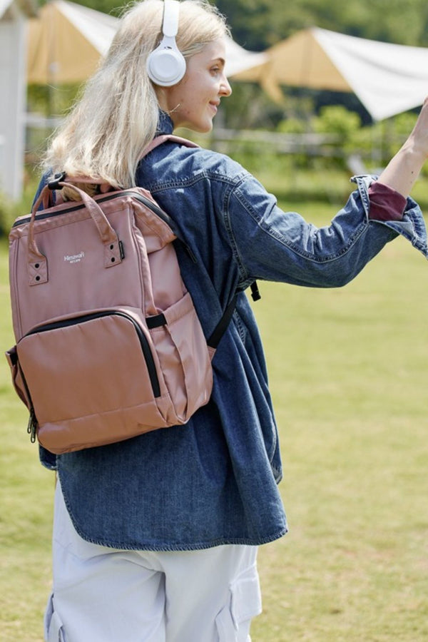 Waterproof Anti-Theft Nylon Backpack with Secure Zippers and Compartments