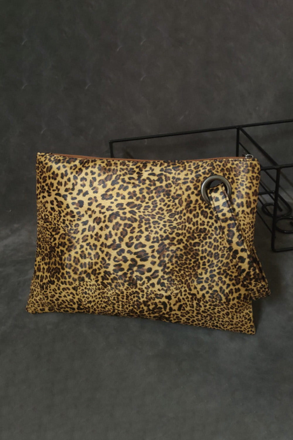 Leopard Vegan Leather Clutch - Elevate Your Style with a Statement-Making Accessory