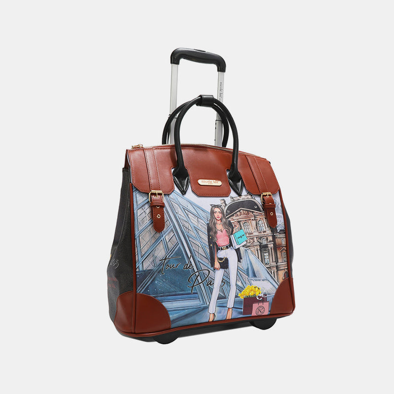 Nicole Lee USA Printed Rolling Tote Bag - Travel in Style!