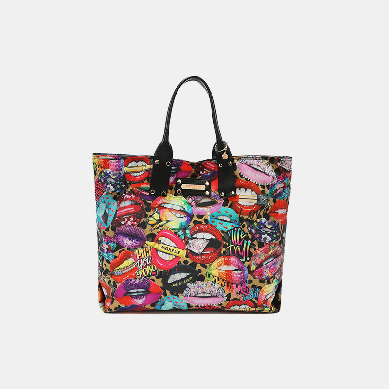 Nicole Lee USA - Printed Reversible Handbag, Perfect Two-in-One Accessory!