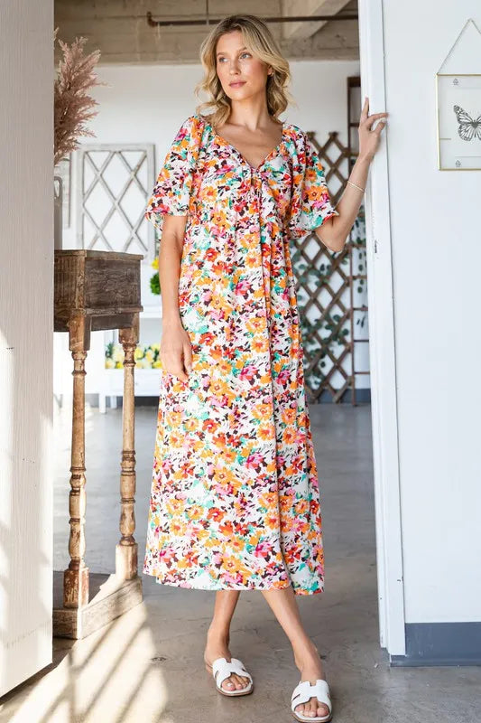 Midi Floral Dress — In Full Bloom