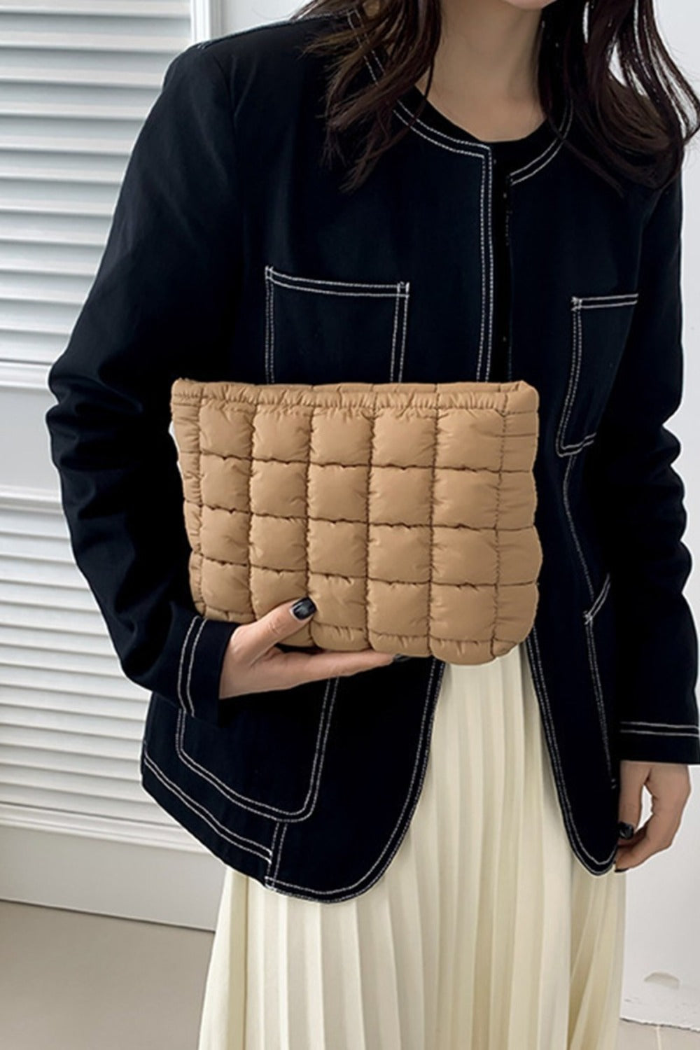 Zenana Quilted Puffy Pouch Clutch Bag - Make a Fashion Statement