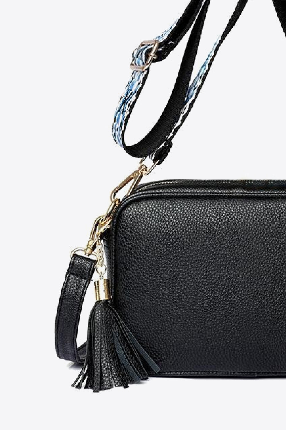 Vegan Leather Tassel Crossbody Bag - Add a touch of playful sophistication!