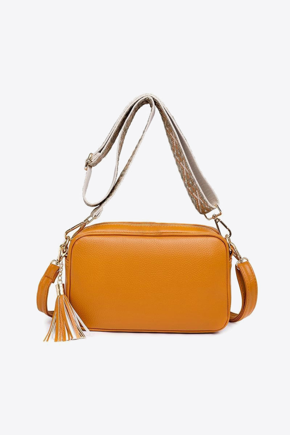 Vegan Leather Tassel Crossbody Bag - Add a touch of playful sophistication!