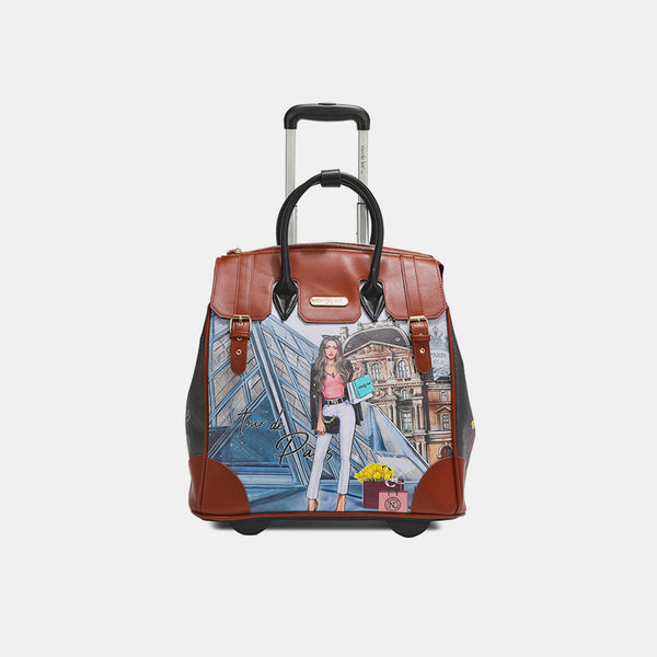 Nicole Lee USA Printed Rolling Tote Bag - Travel in Style!