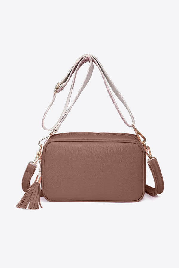 Vegan Leather Tassel Crossbody Bag - Add a touch of playful sophistication!