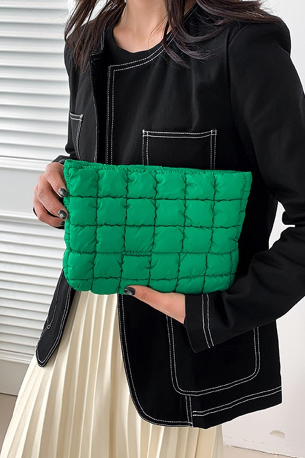 Zenana Quilted Puffy Pouch Clutch Bag - Make a Fashion Statement