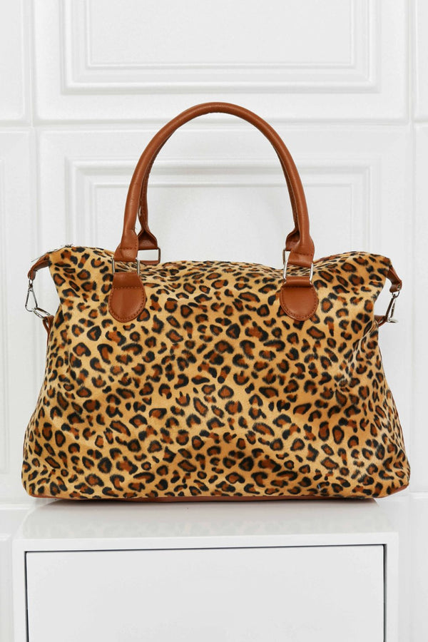 Animal Print Brushed Weekender Bag - Trendy Weekend Chic!