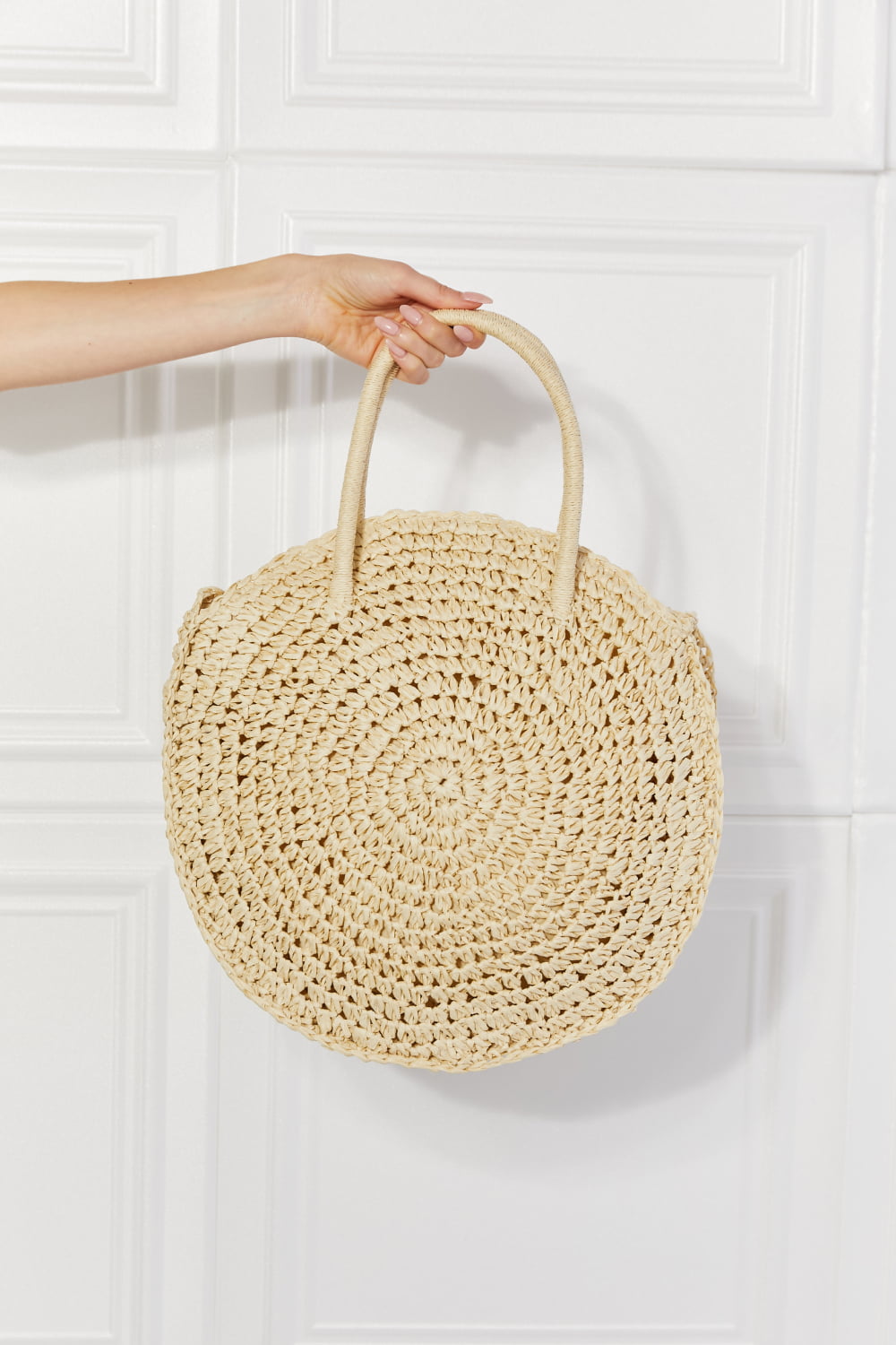 Justin Taylor Beach Date Straw Rattan Handbag Eco-Friendly Paper Large