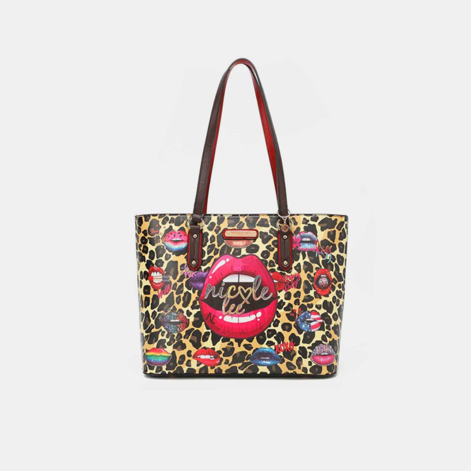 Nicole Lee USA 3-Piece Wild Lips Print Handbag Set - Practicality at its finest!