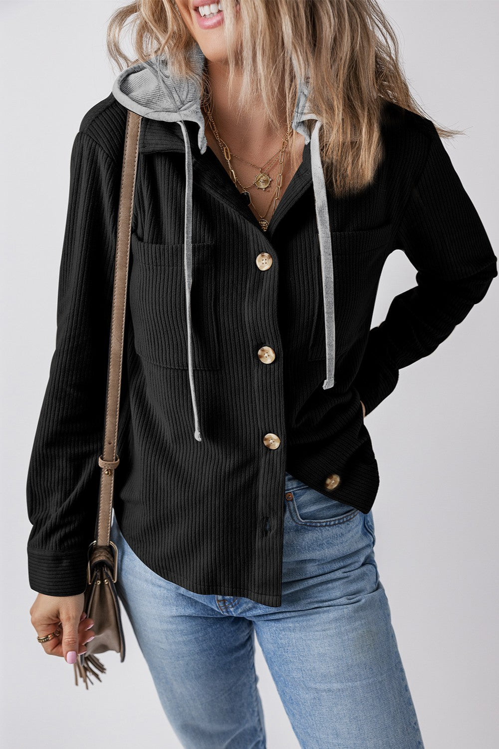 Cozy Drawstring Hoodie - Pocketed Polyester Relaxed Fit Comfortable Design