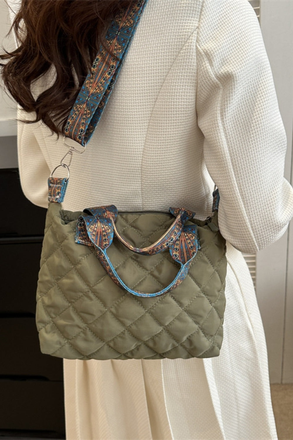 Bubble Textured Printed Strap Handbag - Simplify Your Daily Routine!