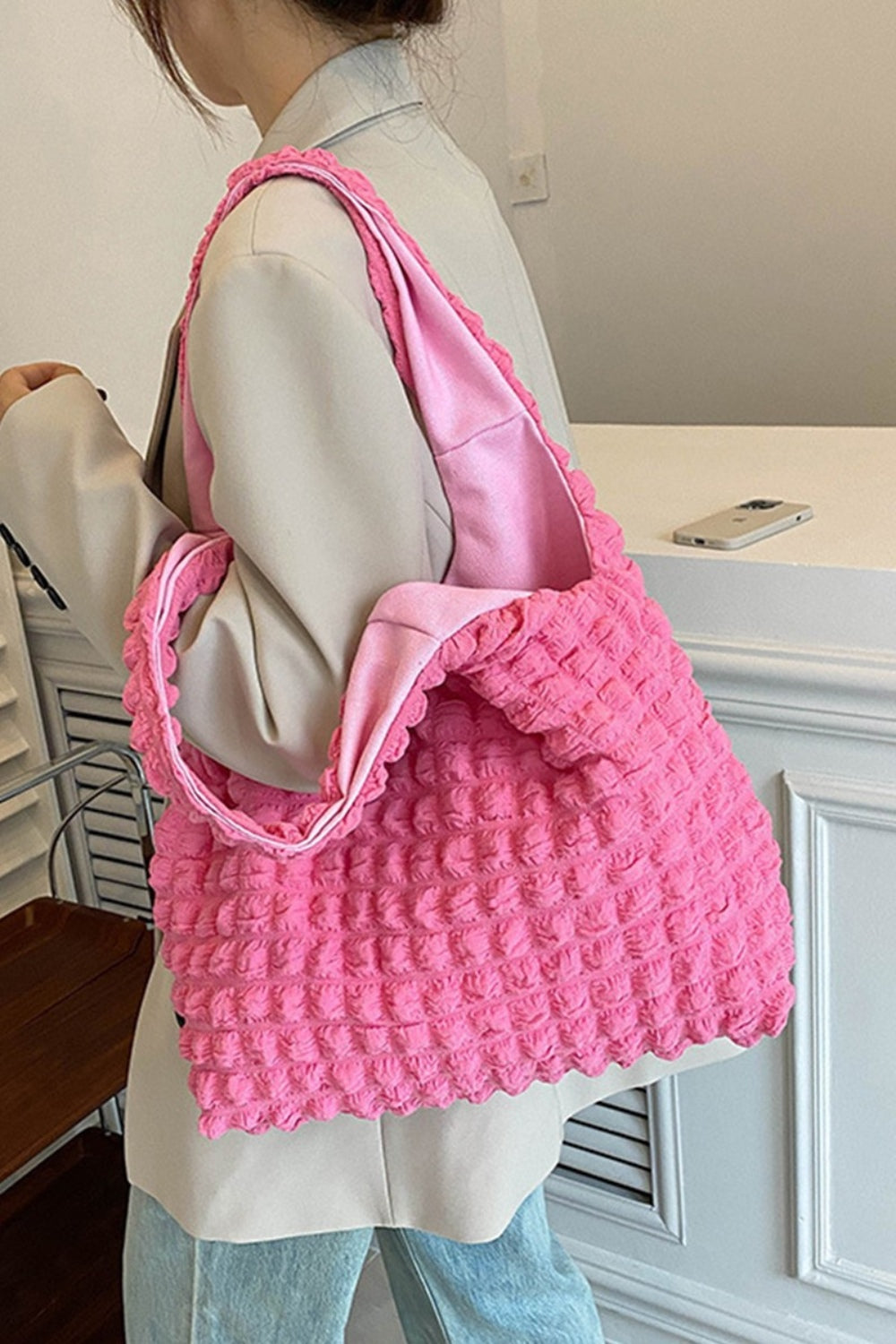 Zenana Cloud Puffy Shoulder Tote Bag - Ensures comfort and versatility!