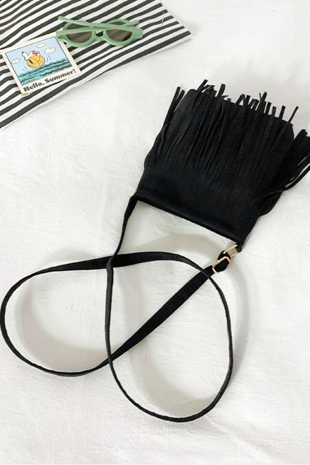 Adored Vegan Leather Crossbody Bag with Fringe - Flair for the Fashion-Forward Woman