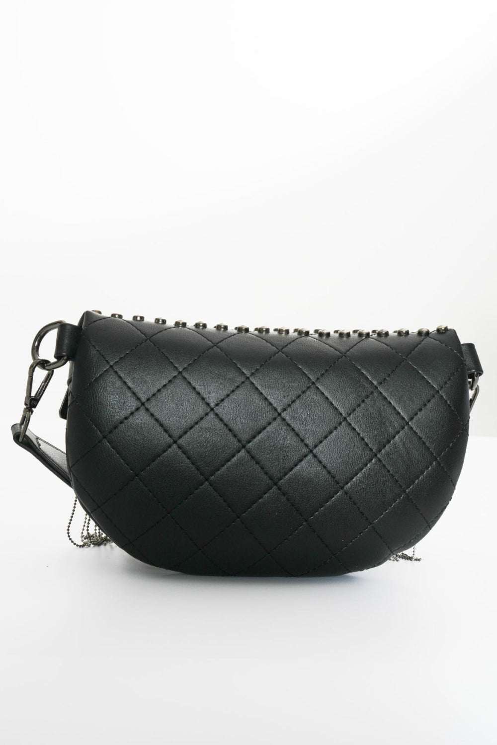 Adored Vegan Leather Studded Sling Bag with Fringes - Edgy Elegance for the Free Spirit!