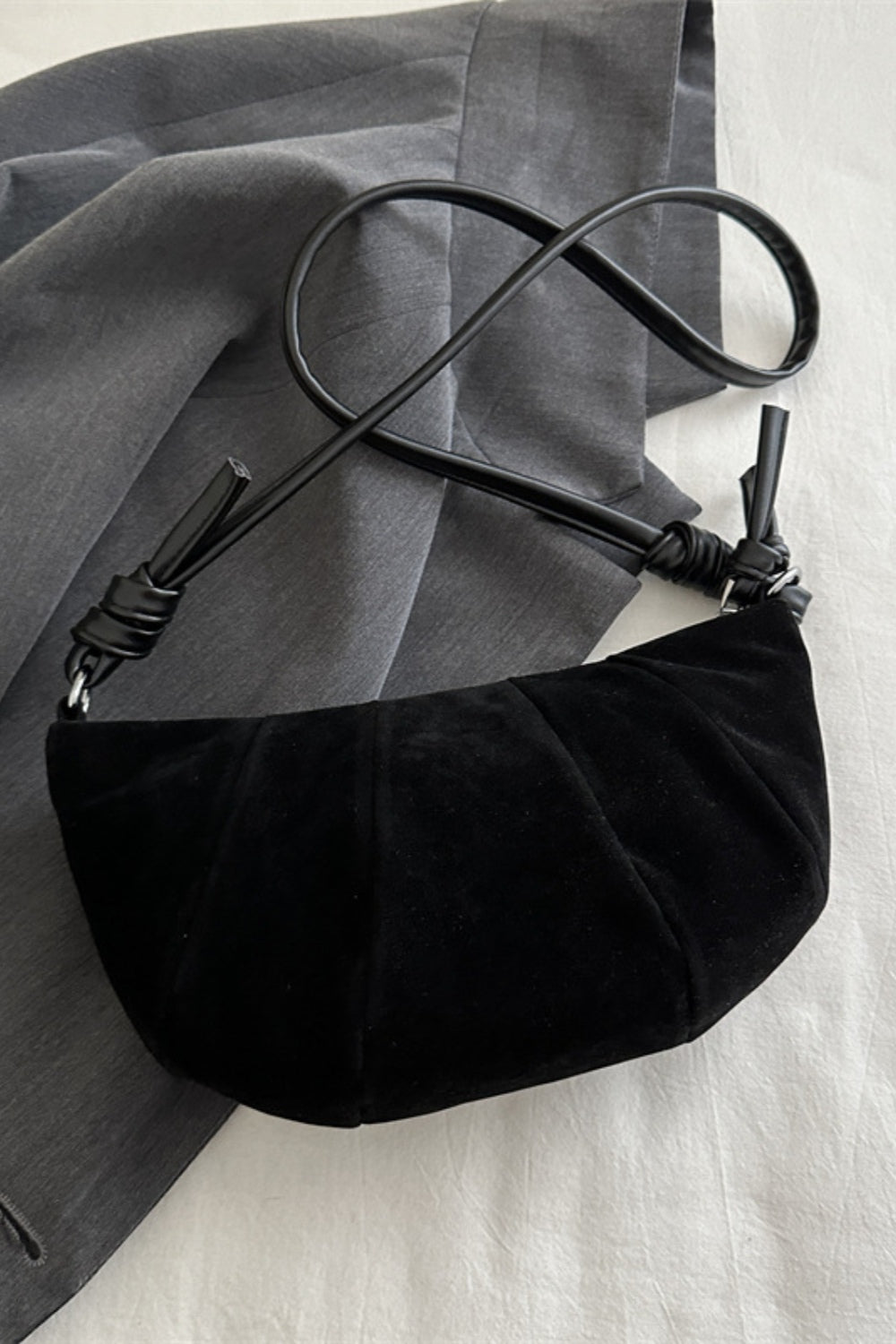 Suede Croissant Shape Shoulder Bag - Practical and Stylish!