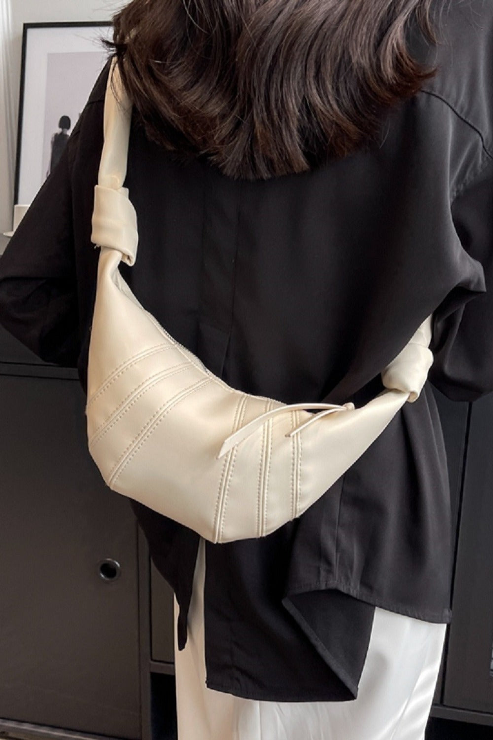 Zenana Vegan Leather Croissant Crossbody Bag - Versatile and Functional!