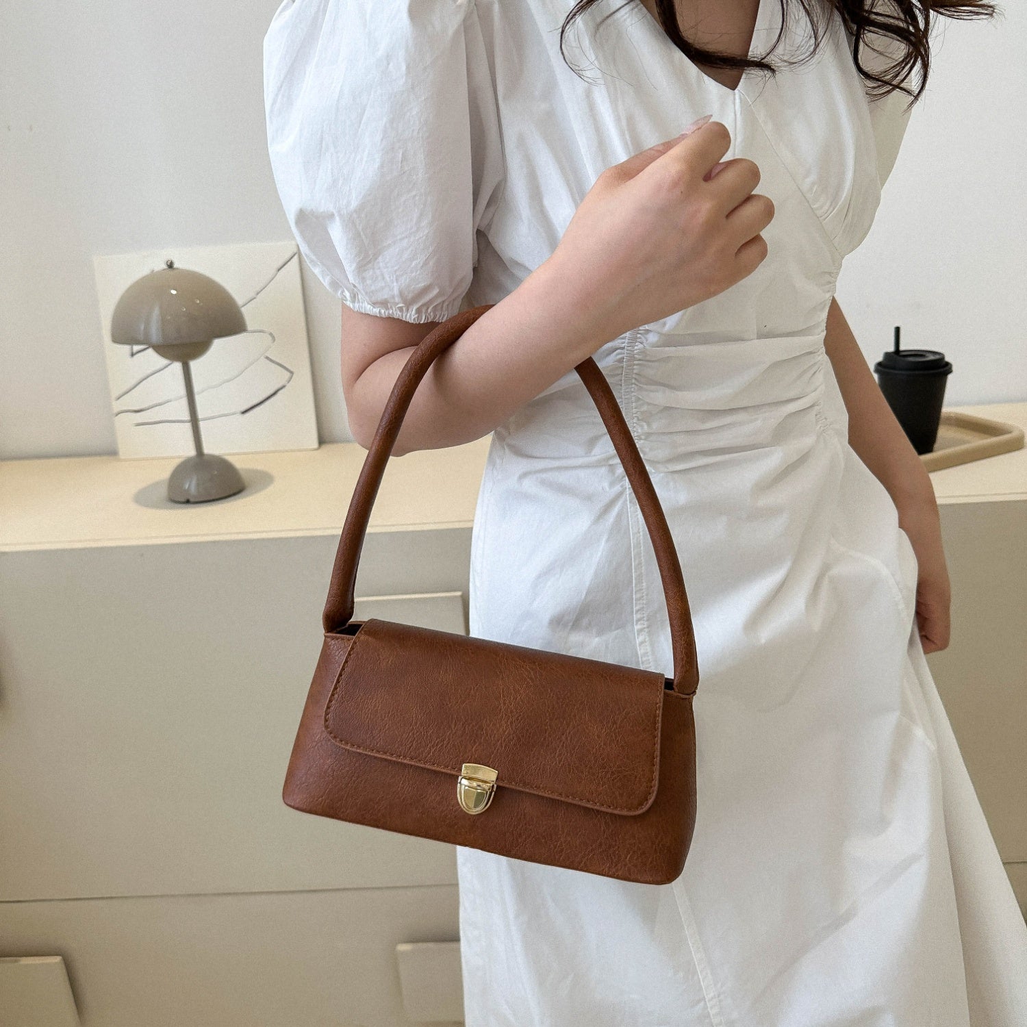 Vegan Leather Shoulder Bag - Compact Vegan for the Minimalist!