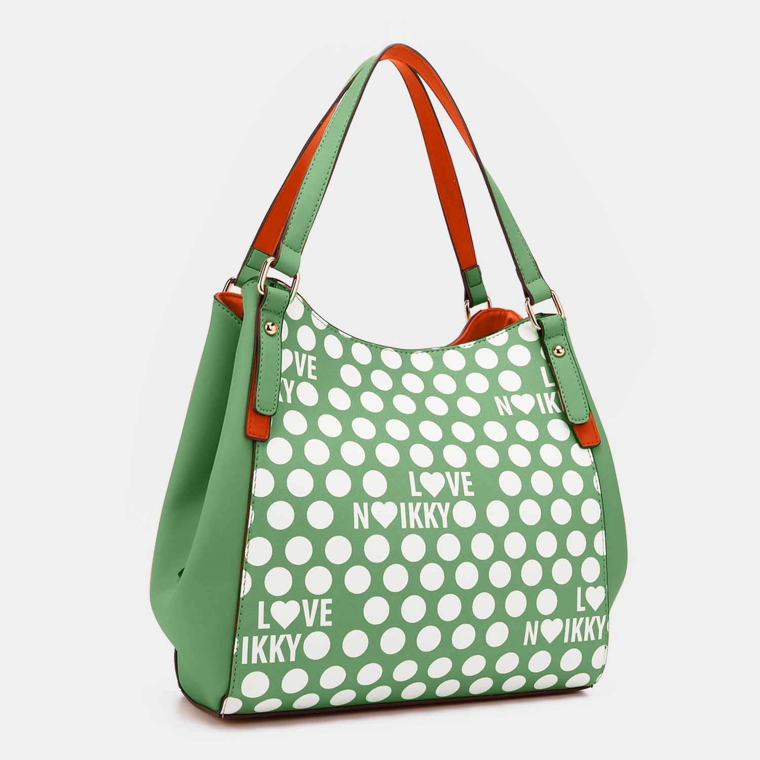 Nicole Lee USA Contrast Polka Dot Handbag - Elevate Your Style with Playful Polka Dots!