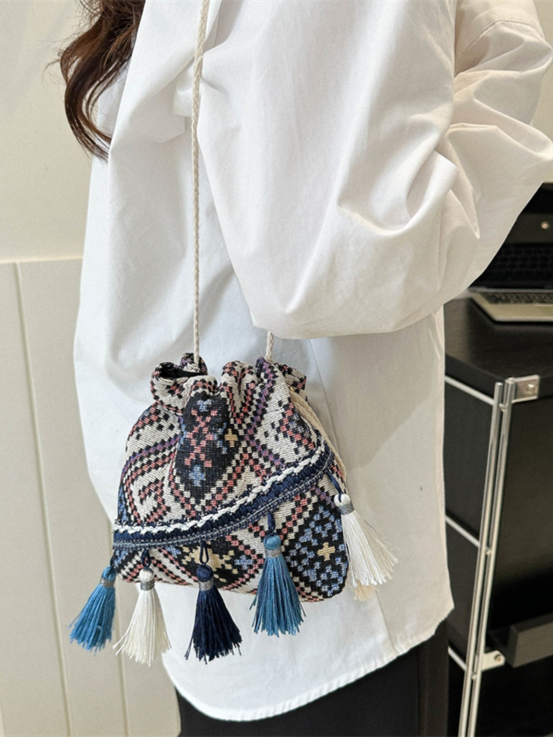 Tassel Spaghetti Strap Shoulder Bag - Style that Stands Out!