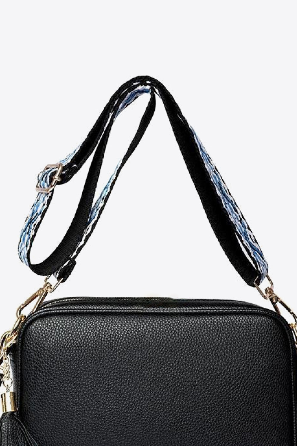 Vegan Leather Tassel Crossbody Bag - Add a touch of playful sophistication!