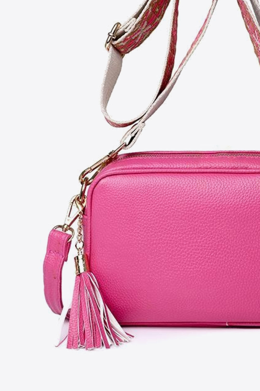 Vegan Leather Tassel Crossbody Bag - Add a touch of playful sophistication!