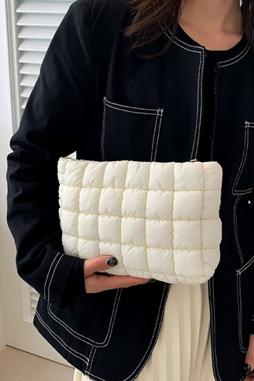 Zenana Quilted Puffy Pouch Clutch Bag - Make a Fashion Statement