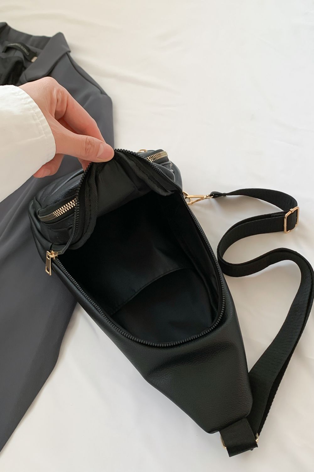 Vegan Leather Sling Bag - Effortless Style On-the-Go!