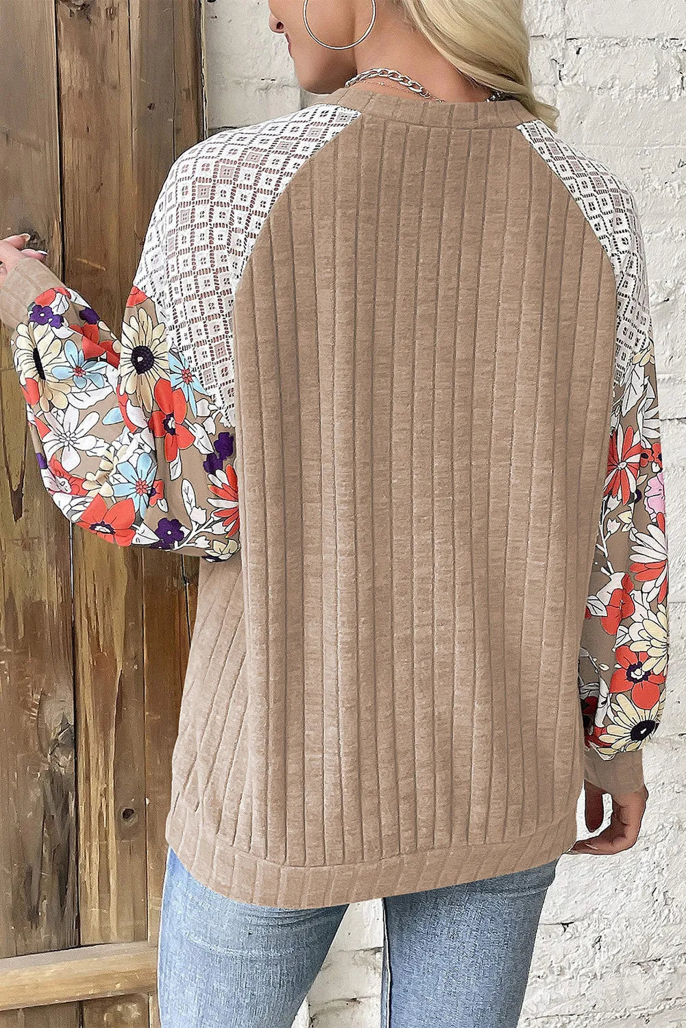 Printed Round Neck Long Sleeve Top - Breathable Fabric, Flattering Fit