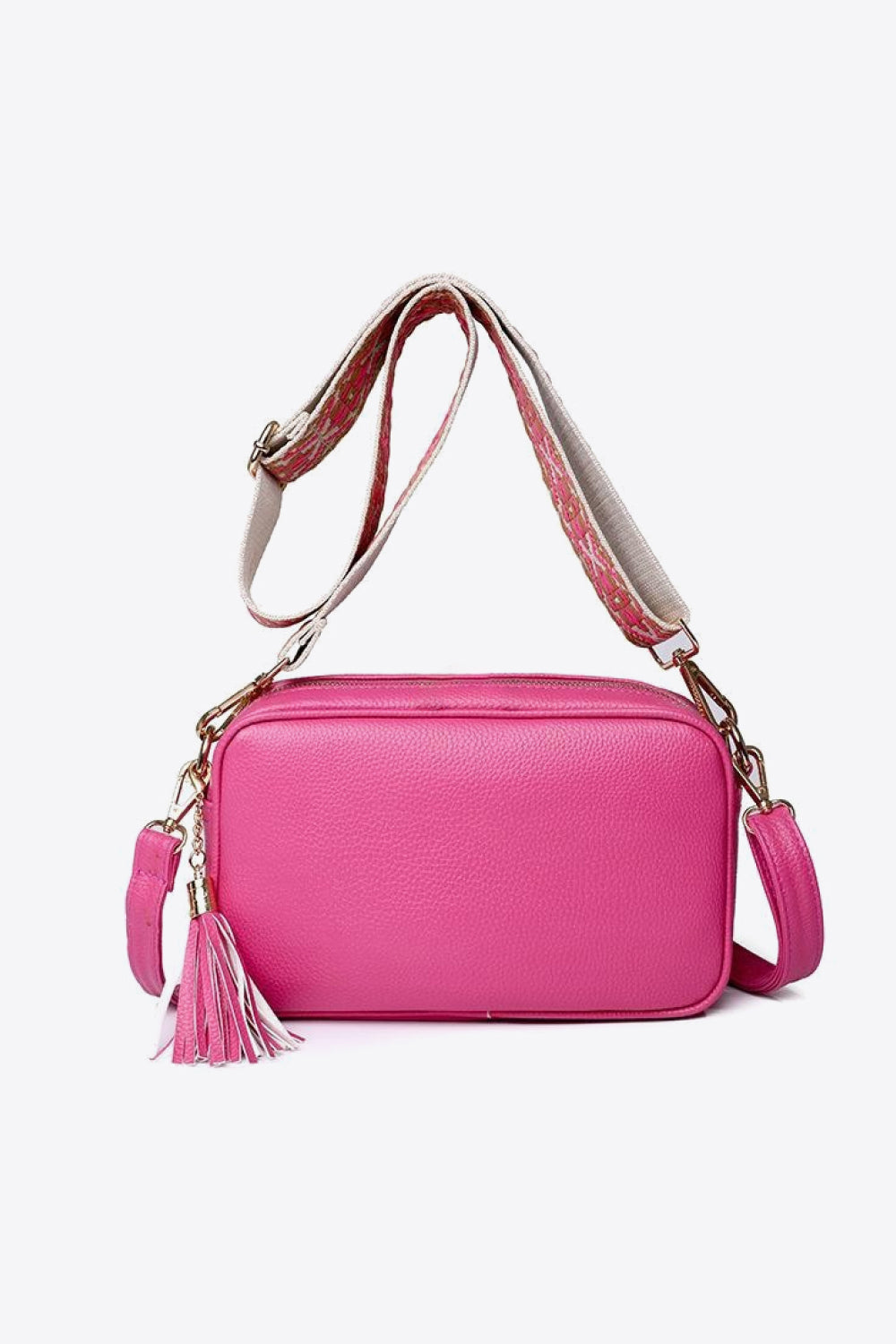 Vegan Leather Tassel Crossbody Bag - Add a touch of playful sophistication!